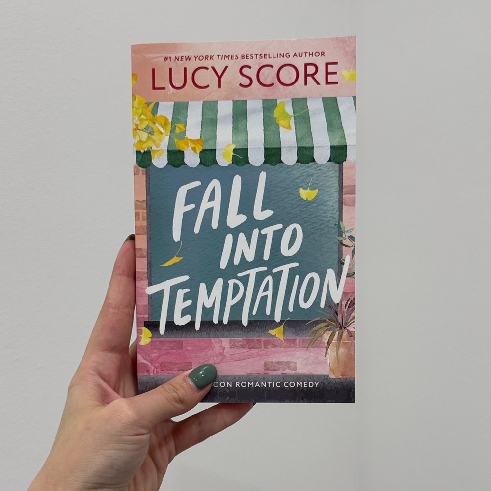 Lucy Score "Fall Into Temptation" Paperback - Pink & Teal Cover